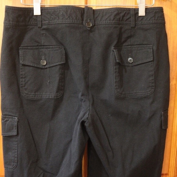 Talbots Black Cargo Pants Career Work Uniform Stretch Cotton Blend Size 12 - Picture 2 of 9
